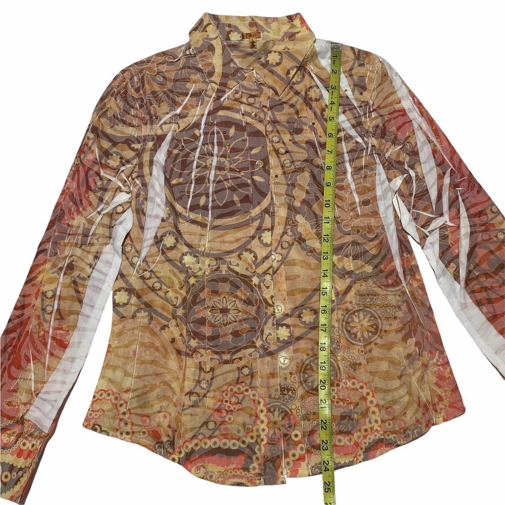 Reba Multicolored Printed Button Down Blouse - image 6